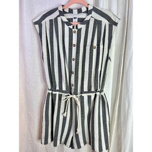NSF Sue Stripe Print Romper in black and ivory Size L